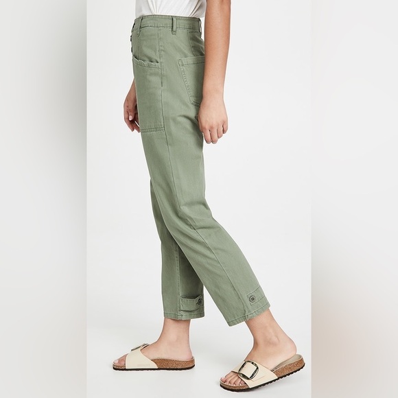 Pistola Tammy High Rise Trouser Utilitarian Button Fly Pants Colonel Army Green - Picture 14 of 15